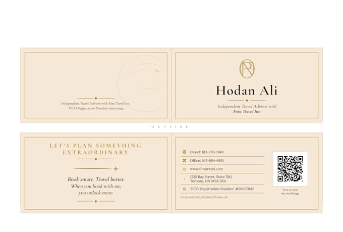 design a professional business card with a qr code